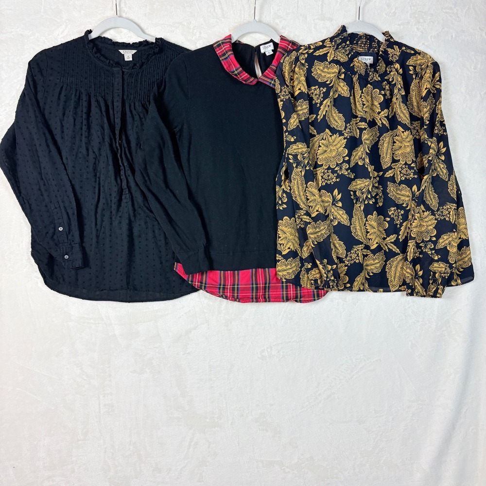 J.Crew Blouse Bundle Women Sz Small | 6 Long Sleeve Tops Black Navy Floral